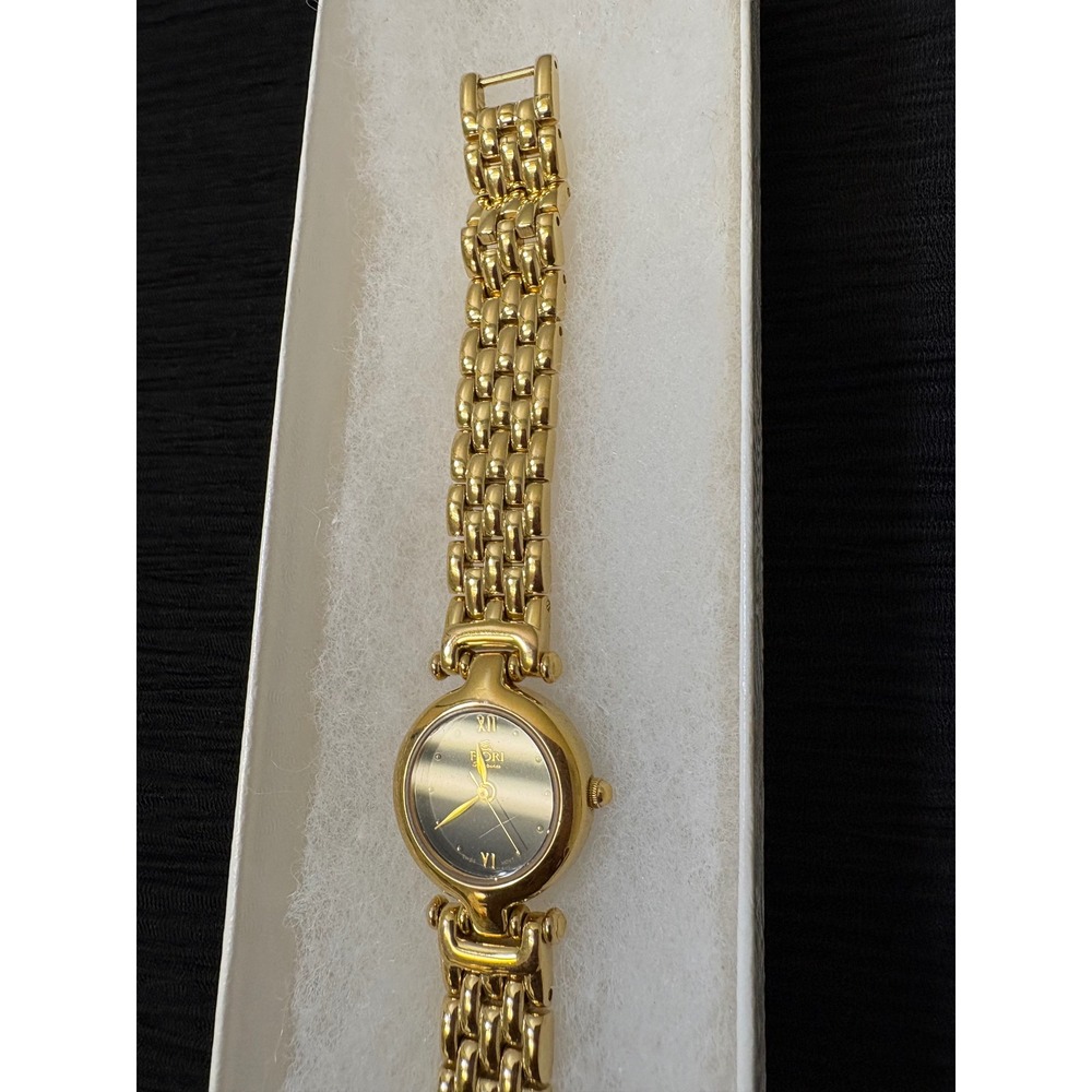 Fiori Finessa Womens Gold Tone Watch Black Dial Swiss Movt 32331 - Picture 4 of 13